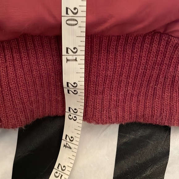 Vintage 80s 1st Down Sz 14 Burgundy & Navy Puff Sleeve 100% Goose Down Ski Coat - Picture 13 of 13